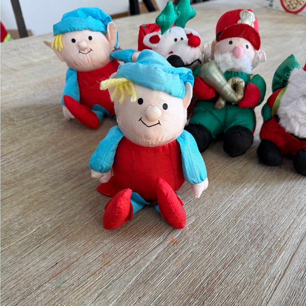 Vintage Stuffins Christmas Ornaments, Set of 5, 90s vintage Christmas nostalgic